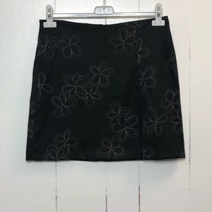 No Boundaries Black w/ Flowers Mini Skirt